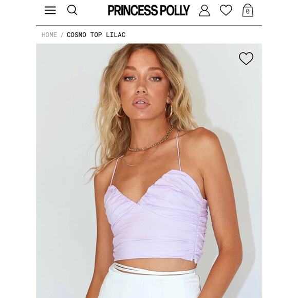 Princess Polly COSMO TOP LILAC size 4 - Picture 1 of 11